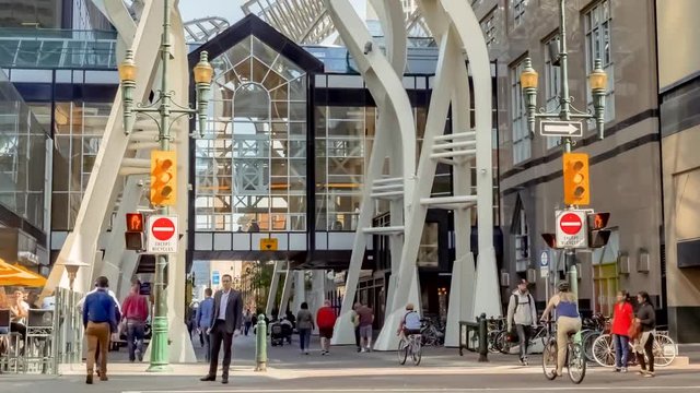 A Time Lapse Of Stephen Ave Downtown Calgary On A Busy Summer Day