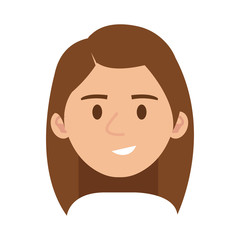 beautiful and young woman head character