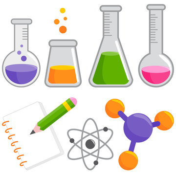 Science and chemistry set. Vector illustration