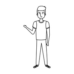 young and casual man character