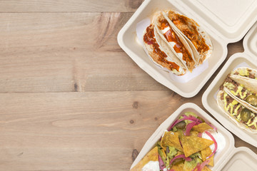Mexican takeaway food in eco friendly material