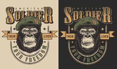 T-shirt print with gorilla concept