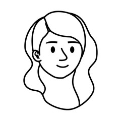 beautiful and young woman head character