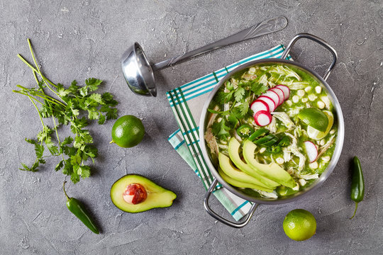 Chicken Pozole Verde  In A Pot