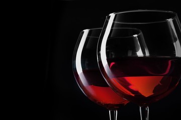 Red wine glasses