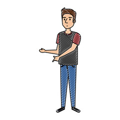 young and casual man character