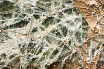 Smashed motor vehicle windscreen