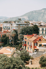 Beautiful streets and courtyards of Naples, historical sites and sculptures of the city. The monuments and architecture of ancient Italy. panorama of the city, species and tourist places