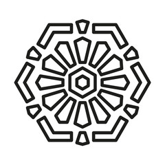 Mandala Shape for Coloring. Floral Kaleidoscope Ornament. Vector.