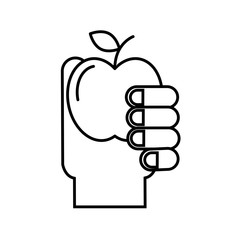 hand holding fruit apple healthcare