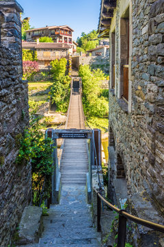 Wooden suspende bridge (Rupit, Catalonia, Spain)
