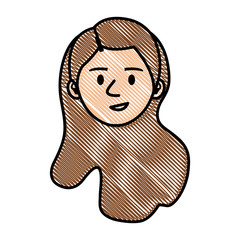 beautiful and young woman head character