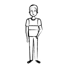 young and casual man character