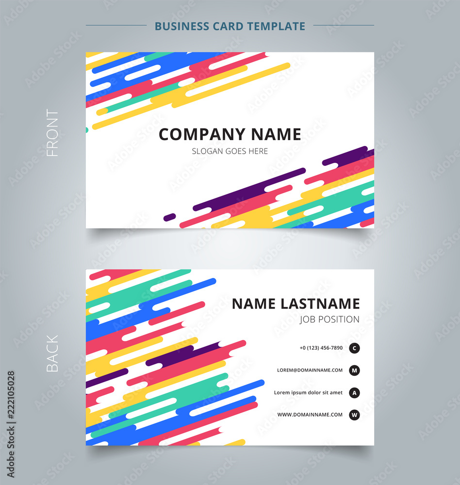 Poster template name card abstract colorful rounded lines halftone transition background.