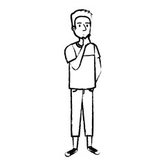 young and casual man character