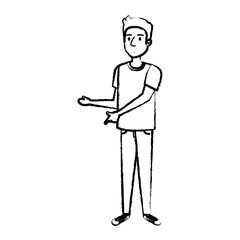 young and casual man character