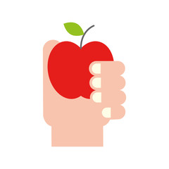 hand holding fruit apple healthcare
