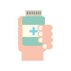 hand holding bottle medicine healthcare
