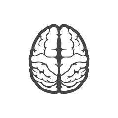 Human brain simple illustration, Human brain icon, logo