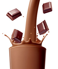 chocolate milk drink splash glass straw
