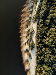 Beautiful river beach, drone photography