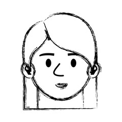 beautiful and young woman head character