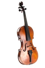 Fototapeta premium Front View of a Violin, Isolated on White