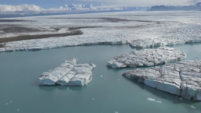 Aerial footage of the rarely filmed Bering Glacier, Alaska, the largest glacier in North America. Clips are numbered 1 to 20 North to South