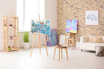 Interior of artist's workshop