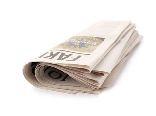 Newspapers on white background