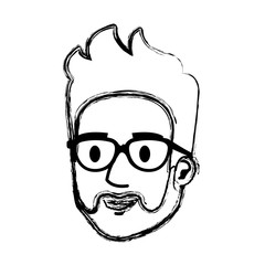 young man with glasses and beard head