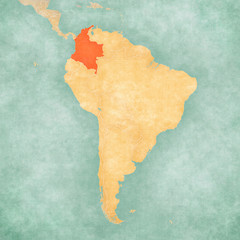 Map of South America - Colombia