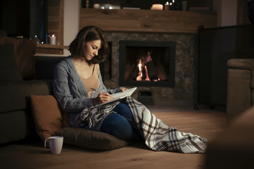A Woman Enjoying Winter at Home