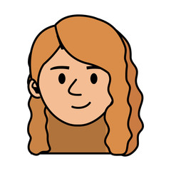 beautiful and young woman head character