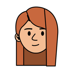 beautiful and young woman head character