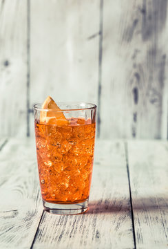 Glass of Aperol Spritz cocktail