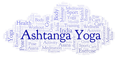 Fototapeta premium Ashtanga Yoga word cloud.