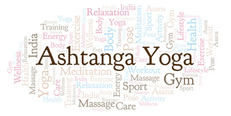 Fototapeta premium Ashtanga Yoga word cloud.
