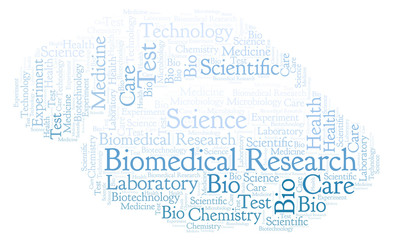 Fototapeta premium Biomedical Research word cloud.