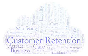 Customer Retention word cloud.