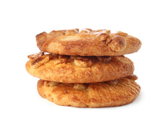 Tasty cookies on white background