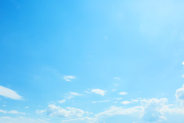 View of beautiful blue sky with fluffy clouds