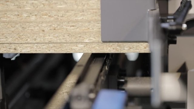 Modern woodworking machin with CNC. Work mechanisms of industrial woodworking machine tools