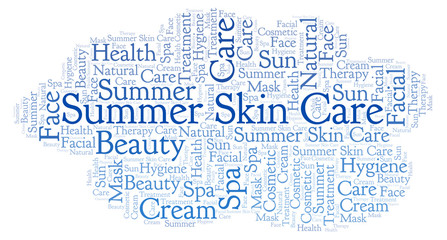 Fototapeta premium Summer Skin Care word cloud.