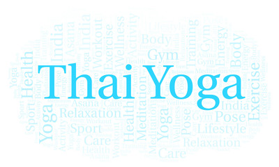 Obraz premium Thai Yoga word cloud.