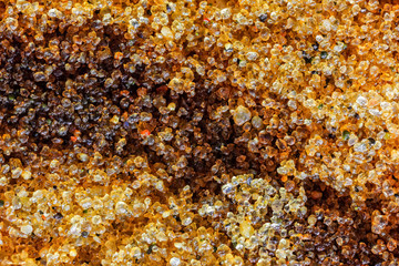 Closeup macro photo of a spodic horizon in a podzol