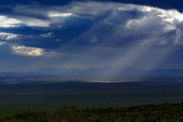 The view over the valley on a cloudy day