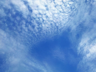 Fototapeta na wymiar bright blue sky with white clouds