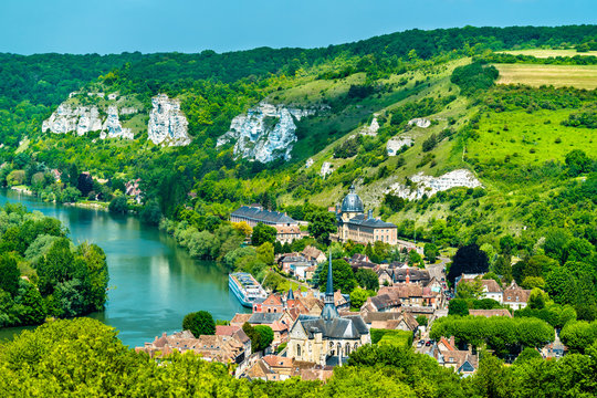 Les Andelys commune on the banks of the Seine in France