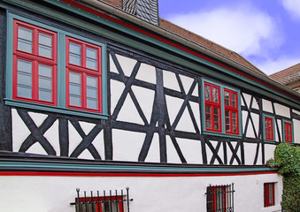 Historisches Rathaus in Roßdorf, Hessen, Deutschland 